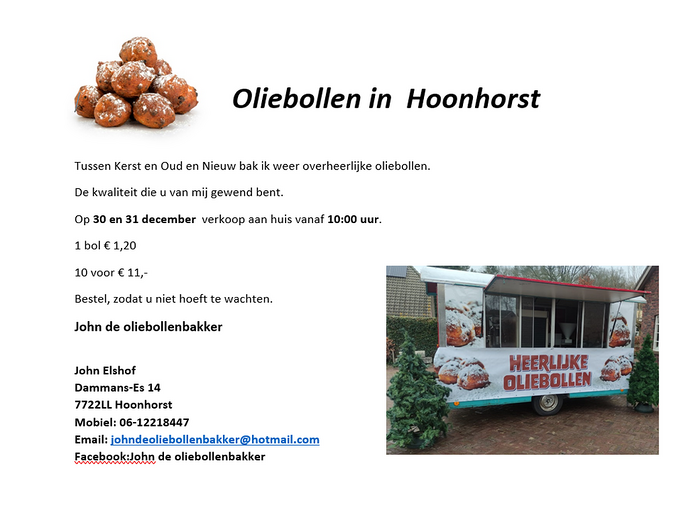 De bekendste oliebollenbakker van Hoonhorst gaat weer aan slag
