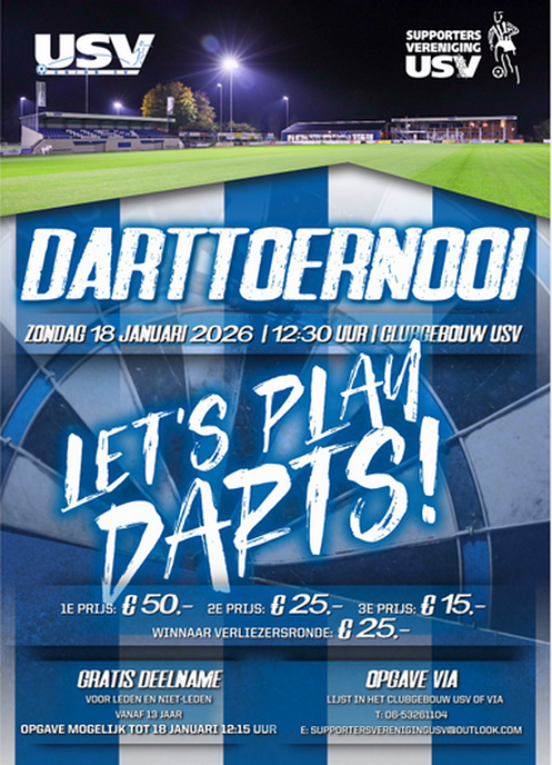 Darttoernooi Supportersvereniging USV 18 januari 2026 - Foto: Ingezonden foto