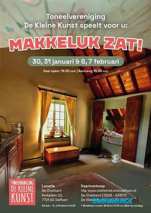 Nog een aantal kaarten beschikbaar voor “Makkeluk Zat” van De Kleine Kunst. - Foto: Ingezonden foto