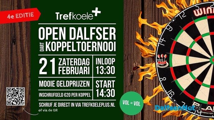 Nu zaterdag Open Dalfser Koppel Darttoernooi Trefkoele+ - Foto: Ingezonden foto