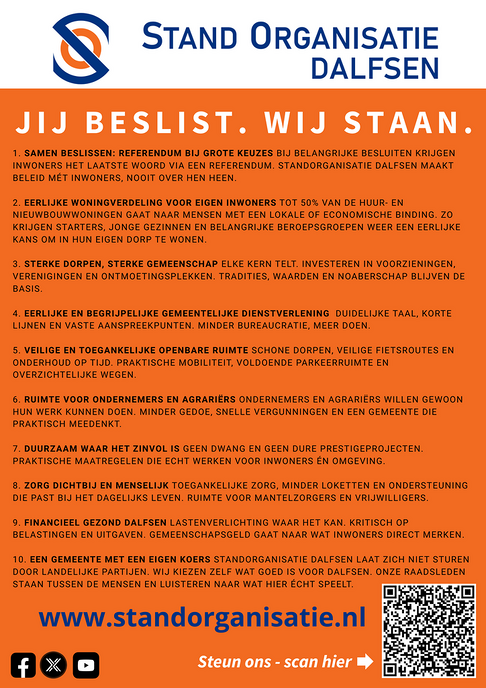 Rob Mud presenteert partijprogramma Stand Organisatie Dalfsen