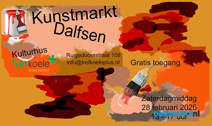 Kom zaterdag naar de indoor kunstmarkt in Dalfsen - Foto: Ingezonden foto
