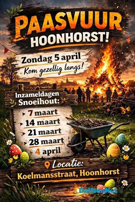 Informatie over paasvuur Hoonhorst update - Foto: Ingezonden foto