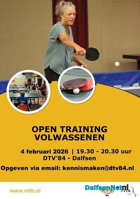 Open tafeltennistraining op 4 februari 2026 - Foto: Ingezonden foto
