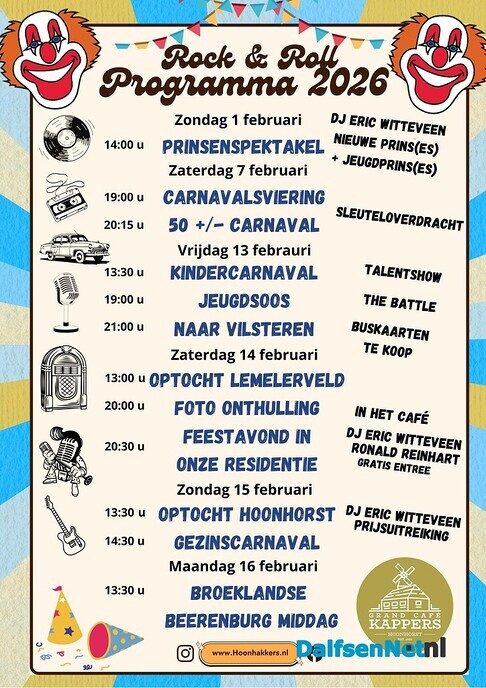 Programma van de Hoonhakkers - Foto: Ingezonden foto