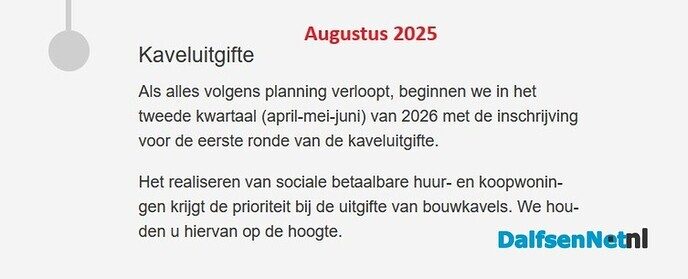 Nieuwbouw Dalfsen opnieuw vertraagd - Foto: Ingezonden foto