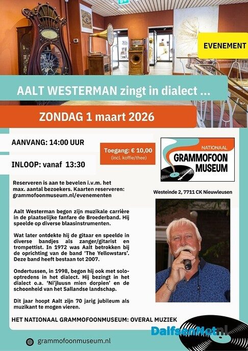 Aalt Westerman in Nationaal Grammofoonmuseum - Foto: Ingezonden foto