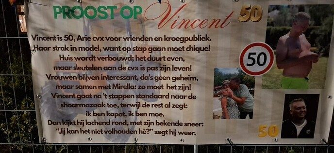 Vincent van de Koelmansstraat is 50, niks ja maar…. - Foto: Ingezonden foto