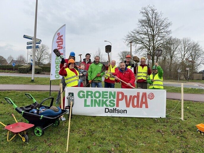 GroenLinks-PvdA begint symbolisch aan ‘tunnel’ onder Rondweg - Foto: Ingezonden foto