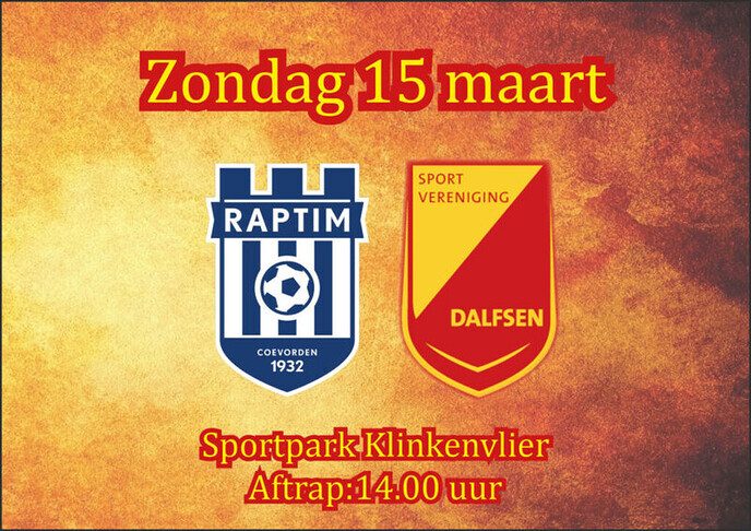 SV Dalfsen speelt een uitwedstrijd tegen Raptim Coevorden - Foto: Ingezonden foto