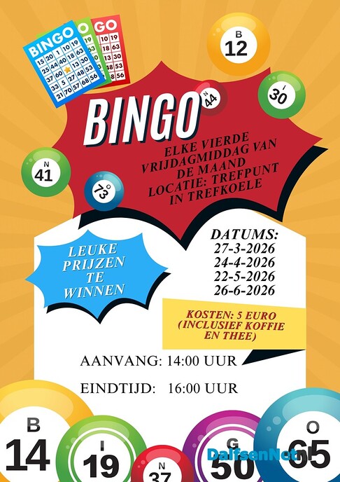 Bingo 24 april Trefkoele - Foto: Ingezonden foto