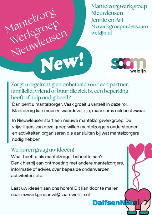 Mantelzorgwerkgroep Nieuwleusen is gestart