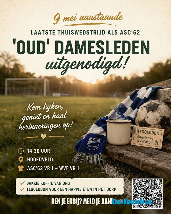 Laatste wedstrijd ASC’62 vrouwen 1