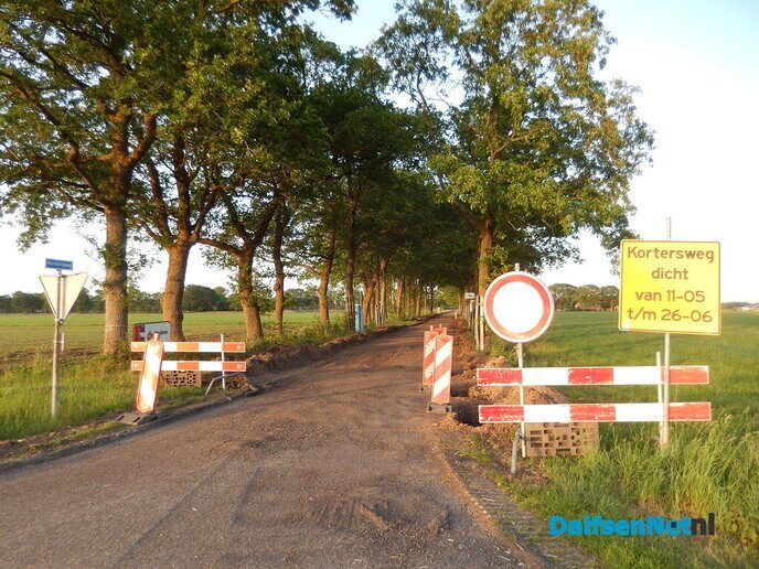 Wegwerkzaamheden  aan de Kottersweg - Foto: Willy