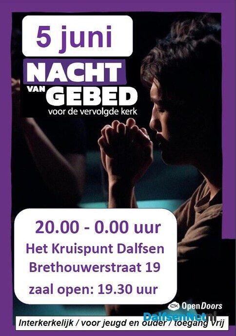 Nacht van Gebed 5 juni 2026 - Foto: Ingezonden foto