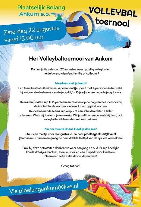 Volleybal toernooi plaatselijk belang Ankum