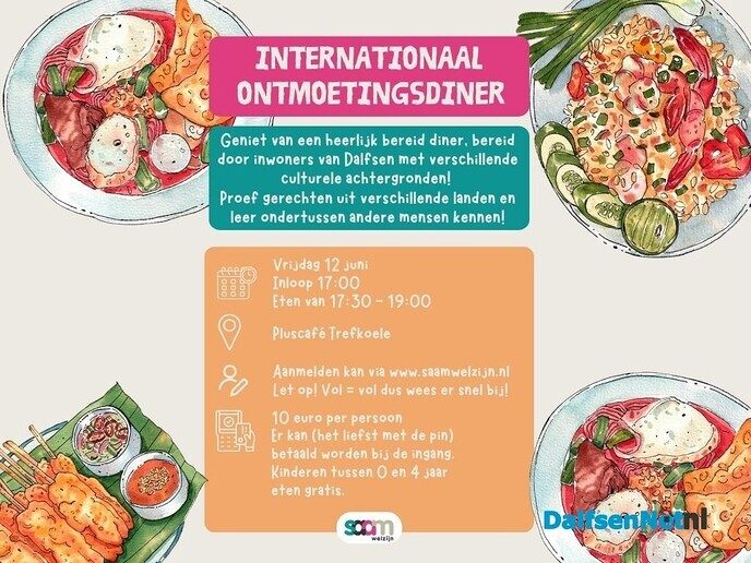 Internationaal ontmoetingsdiner; samen eten, samen verbinden. - Foto: Ingezonden foto