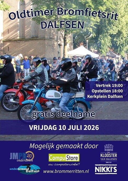 4e editie bromfietsrit Dalfsen – 10 juli 2026