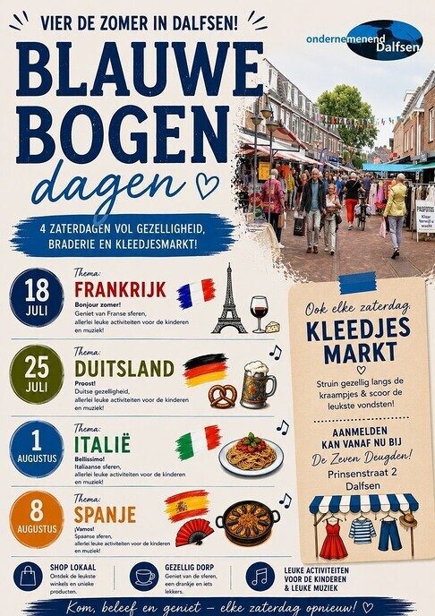 Vier Blauwe Bogen Dagen in het centrum