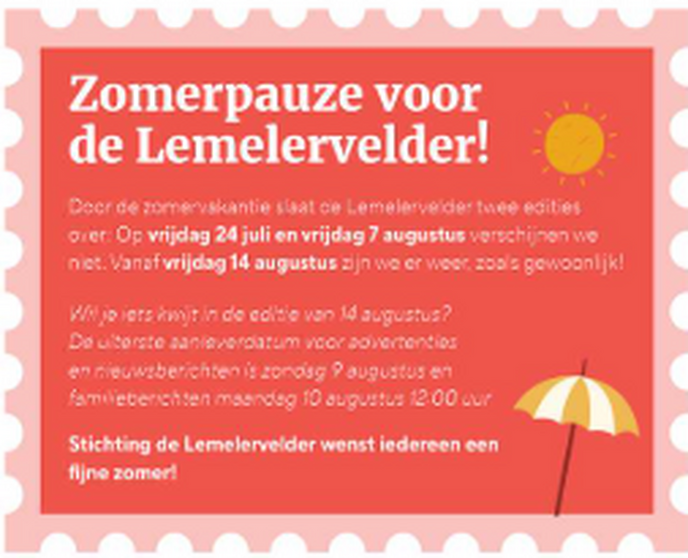 Binnenkort is die er weer: De Lemelervelder