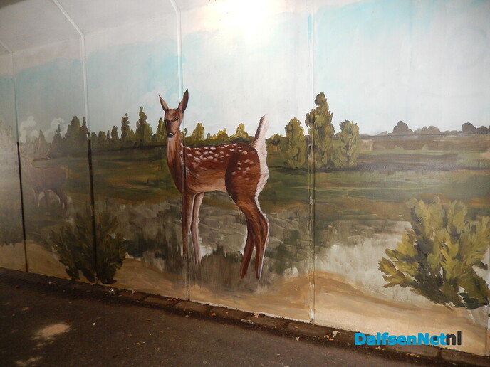 Prachtige muurschildering in de fietstunnel van Ankum - Foto: Willy