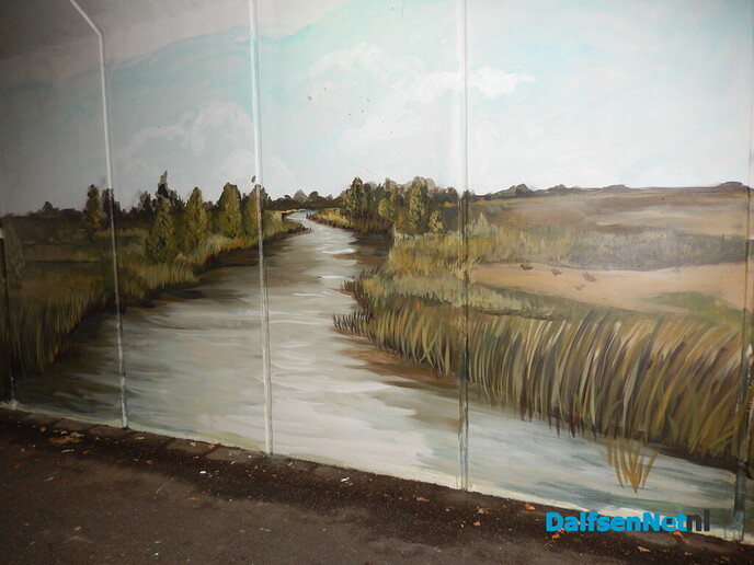 Prachtige muurschildering in de fietstunnel van Ankum - Foto: Willy