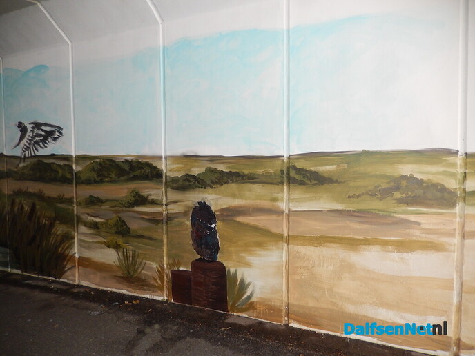 Prachtige muurschildering in de fietstunnel van Ankum - Foto: Willy