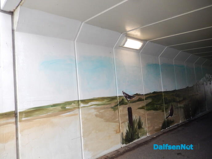 Prachtige muurschildering in de fietstunnel van Ankum - Foto: Willy