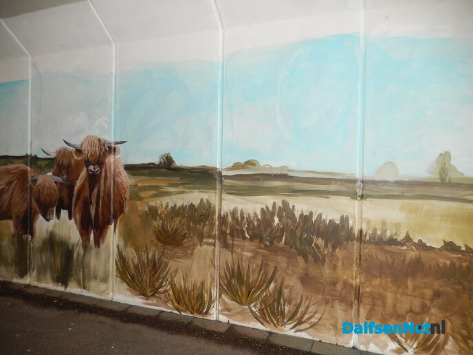 Prachtige muurschildering in de fietstunnel van Ankum - Foto: Willy