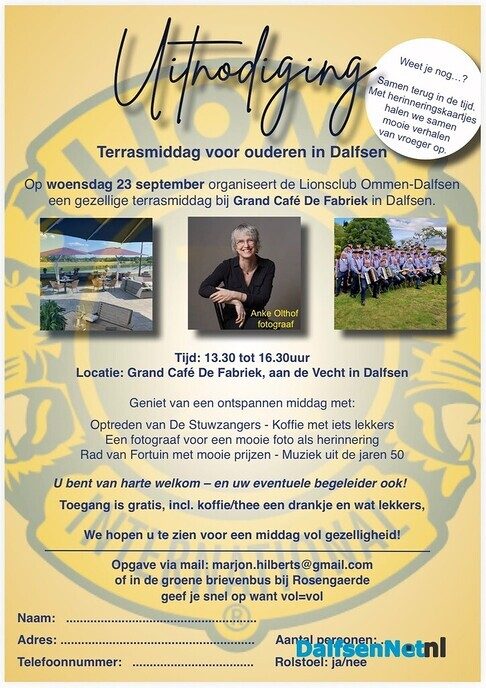 Gezellige terrasmiddag voor ouderen! - Foto: Ingezonden foto
