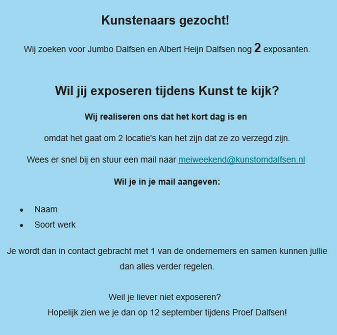 Geen kunstenmakers gezocht, maar kunstenaars - Foto: Ingezonden foto