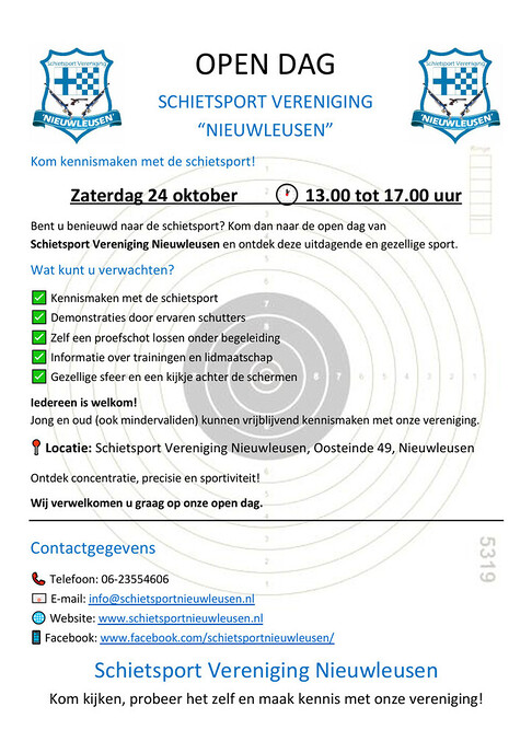 Open dag schietsport vereniging Nieuwleusen