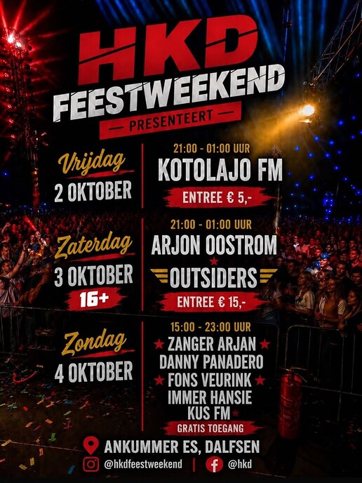 HKD Festweekend: drie dagen feest, muziek en spektakel in Dalfsen