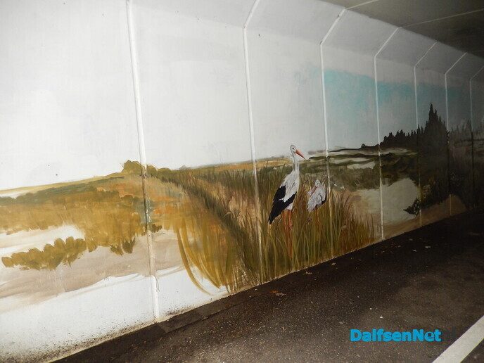 Fietstunnel Ankum krijgt steeds meer kleur - Foto: Willy