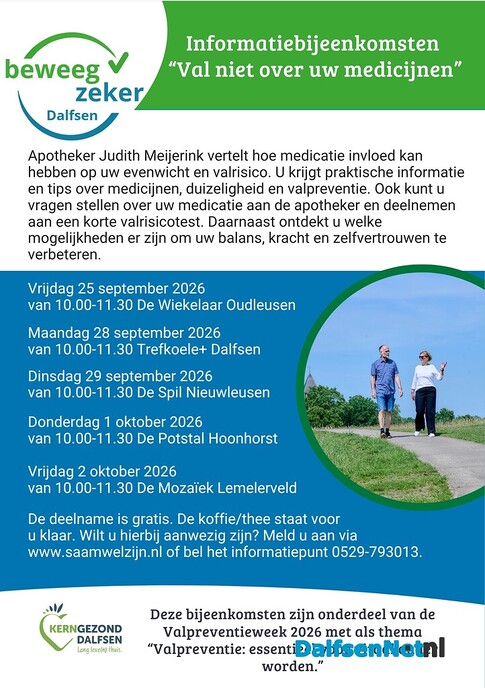 Informatiebijeenkomsten Val niet over uw medicijnen