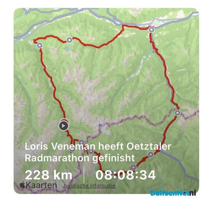 Loris Veneman rijdt Ötztaler Radmarathon - Foto: Ingezonden foto
