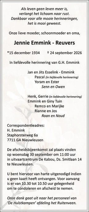 Jennie Emmink - Reuvers