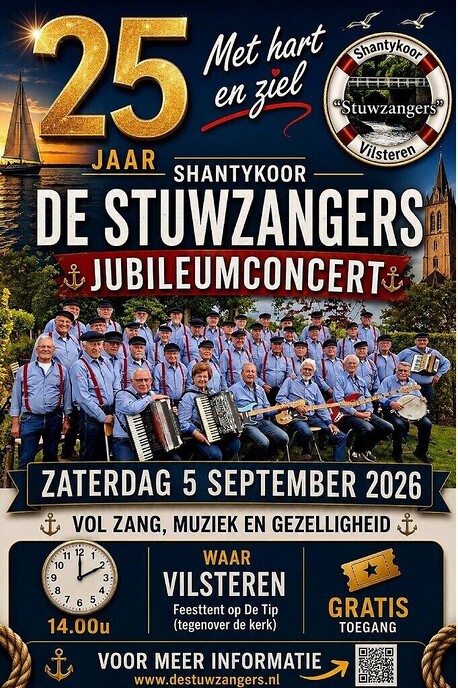 De Stuwzangers vieren vanmiddag 25-jarig jubileum met gratis concert