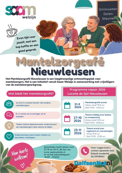 Mantelzorgcafé van start 21 september
