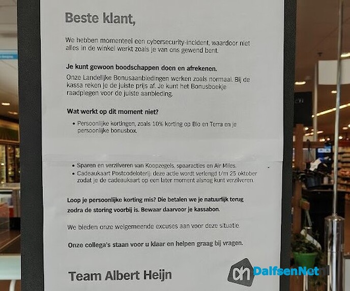 Albert Heijn in Dalfsen goed bevoorraad ondanks onrust