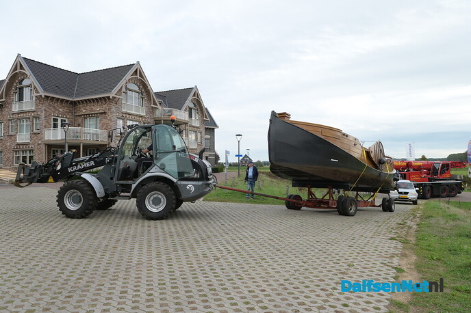 Vechtzomp op transport naar de winterstalling in Dalfsen