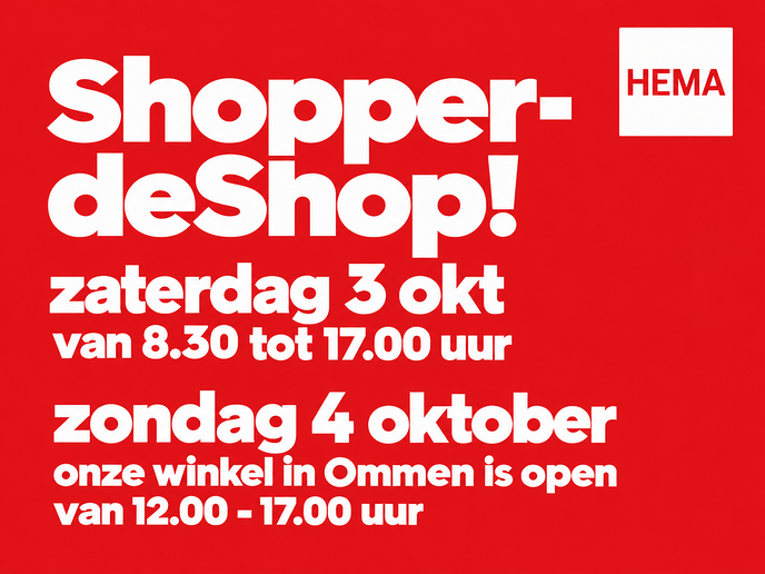 Jarige HEMA trakteert: gratis shopper én 30 procent korting