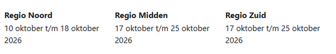 De herfstvakantie begint hier morgen