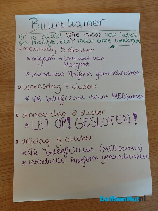 Programma van de Buurtkamer