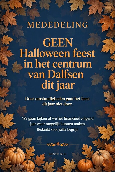 Dit jaar geen Halloweenfeest in Dalfsen