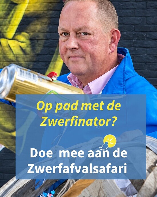 Zwerfinator Dirk Groot komt op 24 oktober naar Dalfsen: samen op zwerfafvalsafari