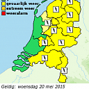 Code geel voor vanmiddag