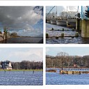 Hoogwater beneden blauwebogenbrug Hoogwater beneden blauwebogenbrug