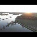Hoog water aan de Stokte / Hessum van boven.