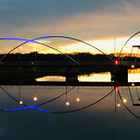 Foto Dalfser brug in avondlicht